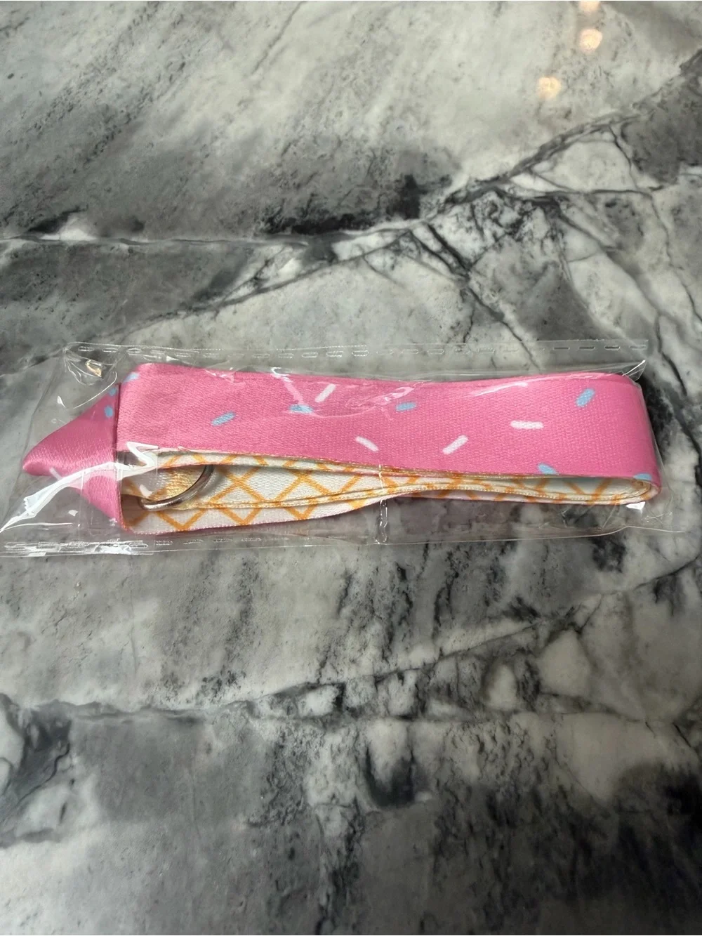 Baseball 101 - pink ice cream lanyard